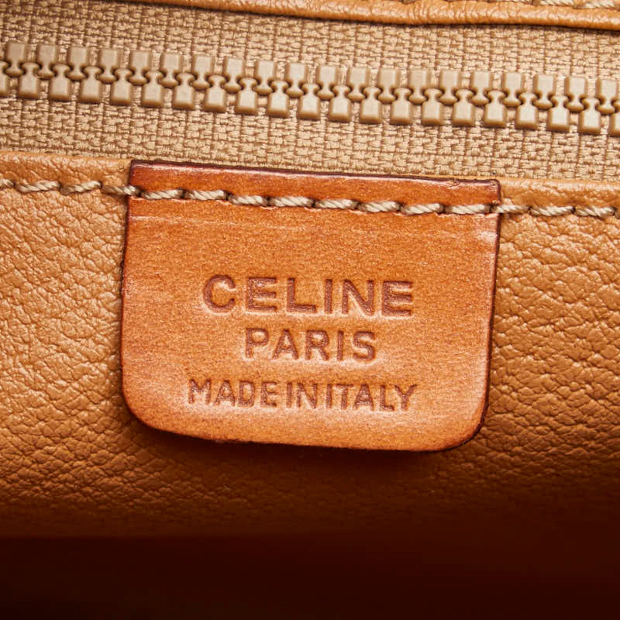 Celine Black Brown Pvc Leather Clutch Bag