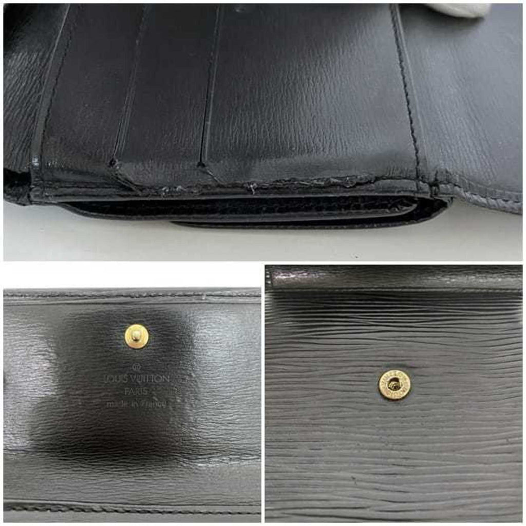 Louis Vuitton Black Noir Epi Leather Wallet (Tri-Fold)