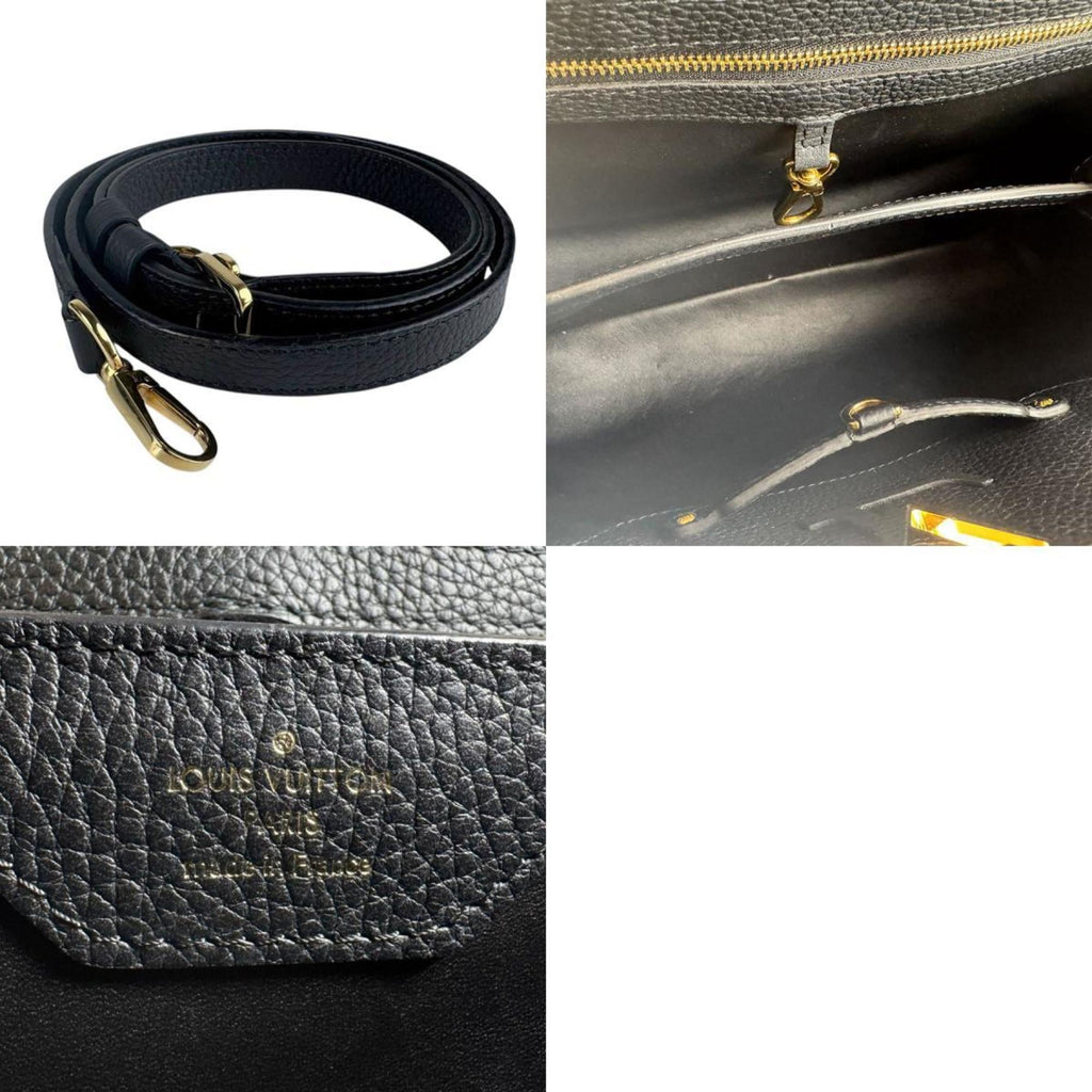 Louis Vuitton Noir Leather Handbag Shoulder Bag