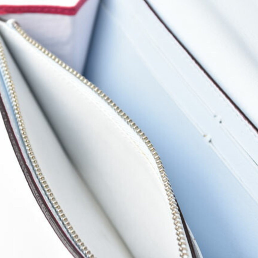 Christian Dior Diorissimo Light Blue Rose Pink Leather Long Wallet (Bi-Fold) (Pre-Owned)