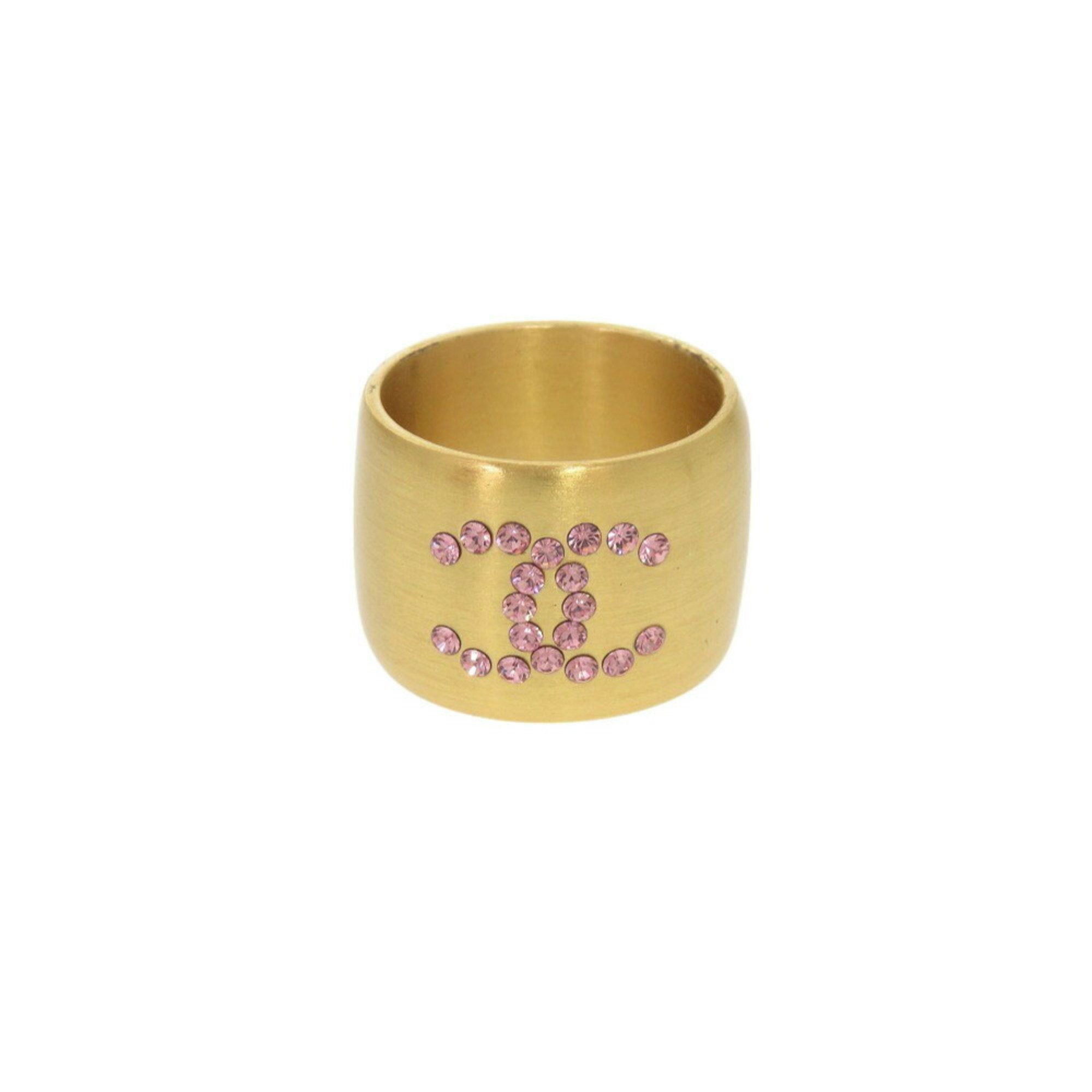 Chanel Gold Pink Gold Metal Band Ring