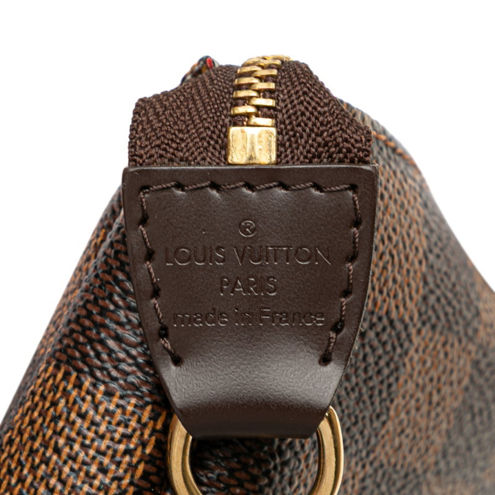 Louis Vuitton Damier Brown Red Color Pvc Leather Handbag Pochette