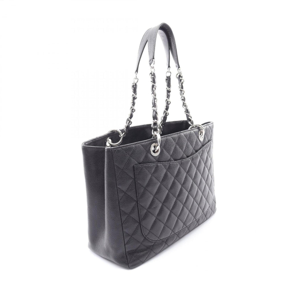Chanel Black Leather Handbag Tote Bag
