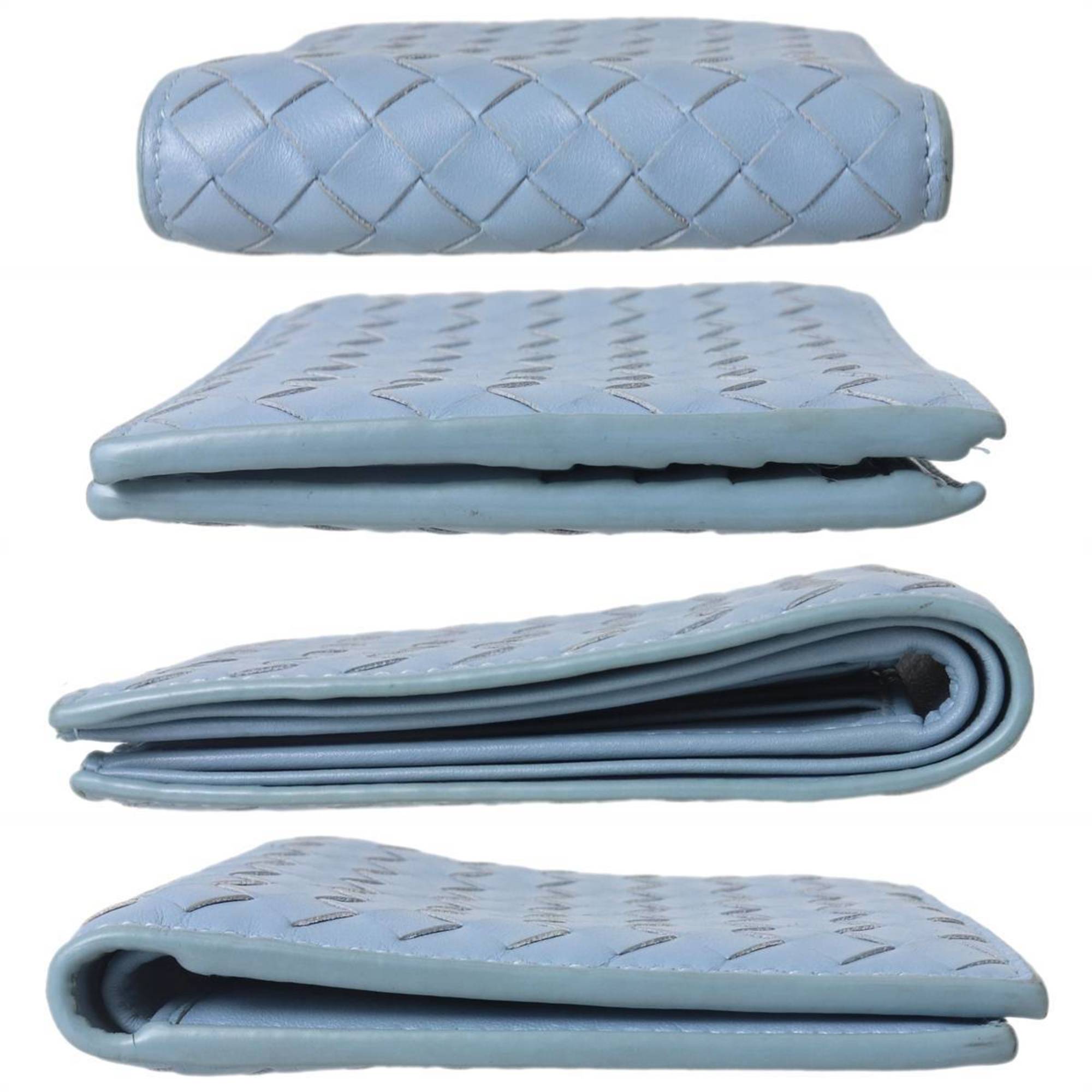 Bottega Veneta Intrecciato Light Blue Wallet (Bi-Fold)