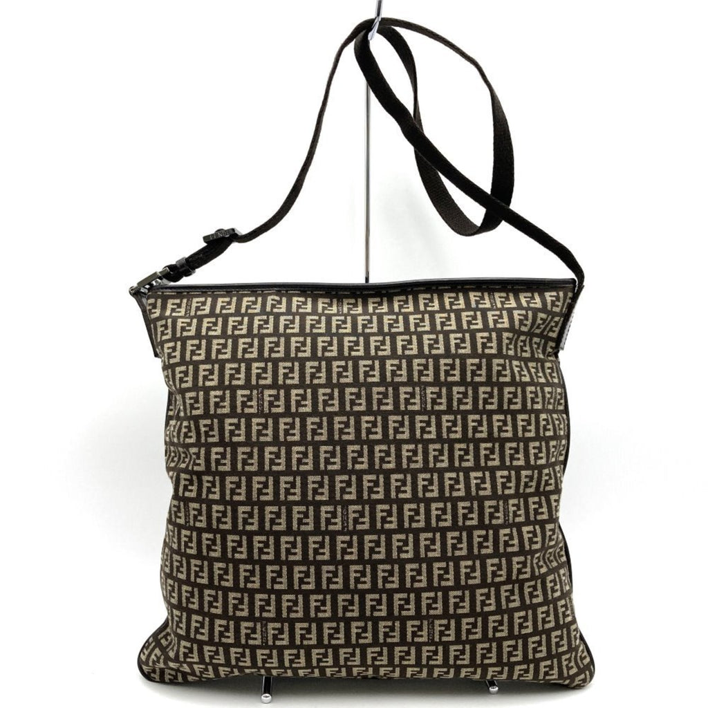 Fendi Brown Canvas Shoulder Bag
