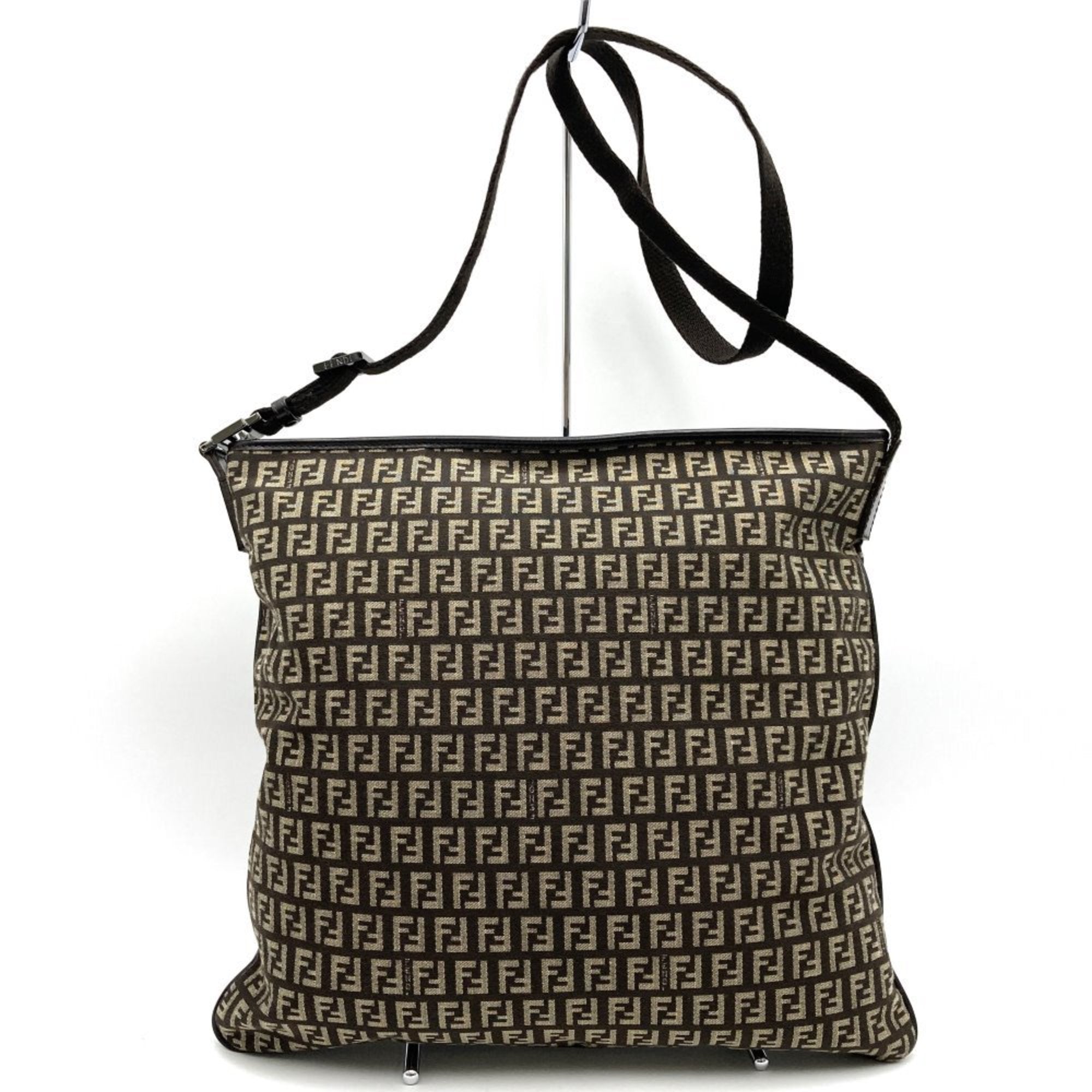 Fendi Brown Canvas Shoulder Bag
