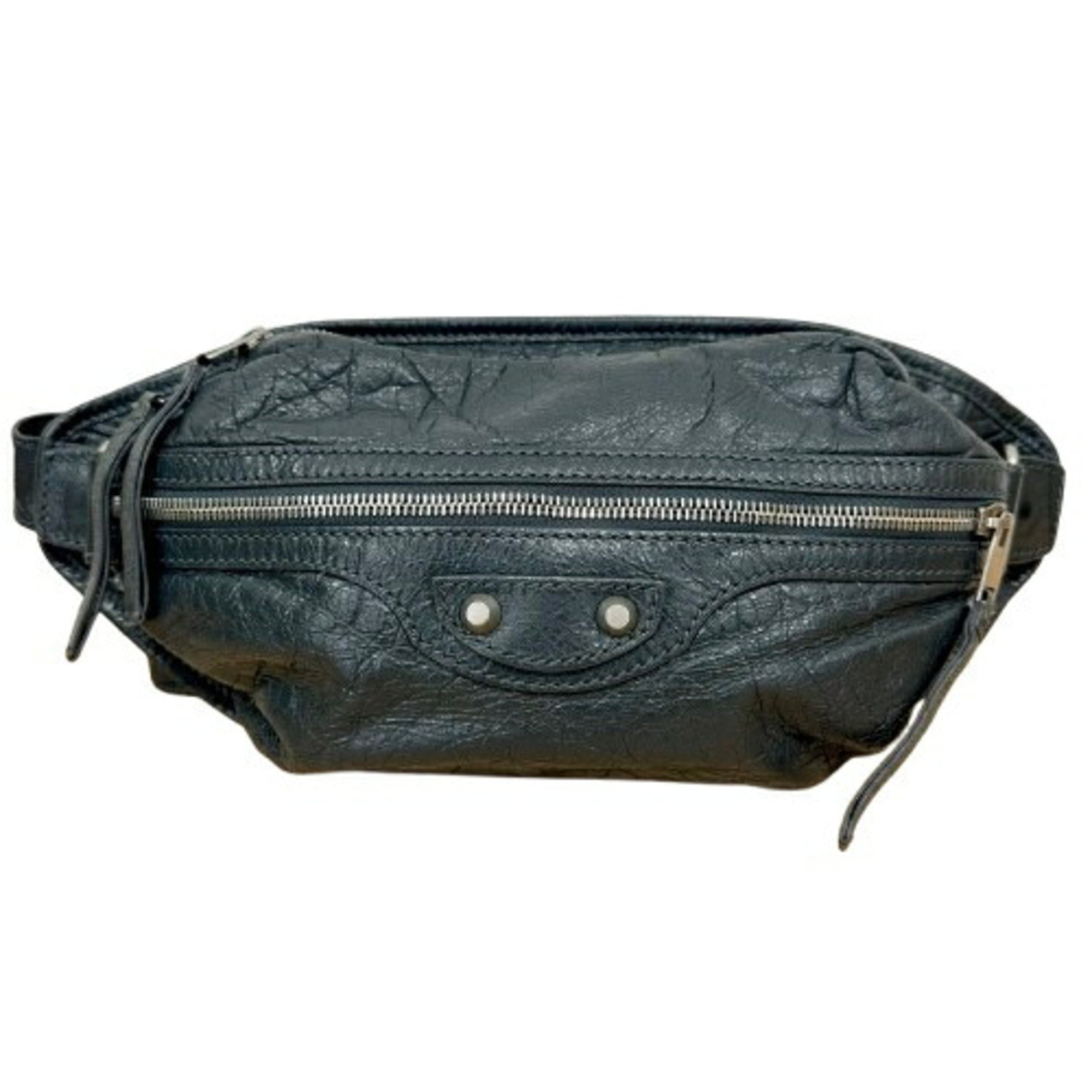 Balenciaga Gray Leather Fanny Pack Sling