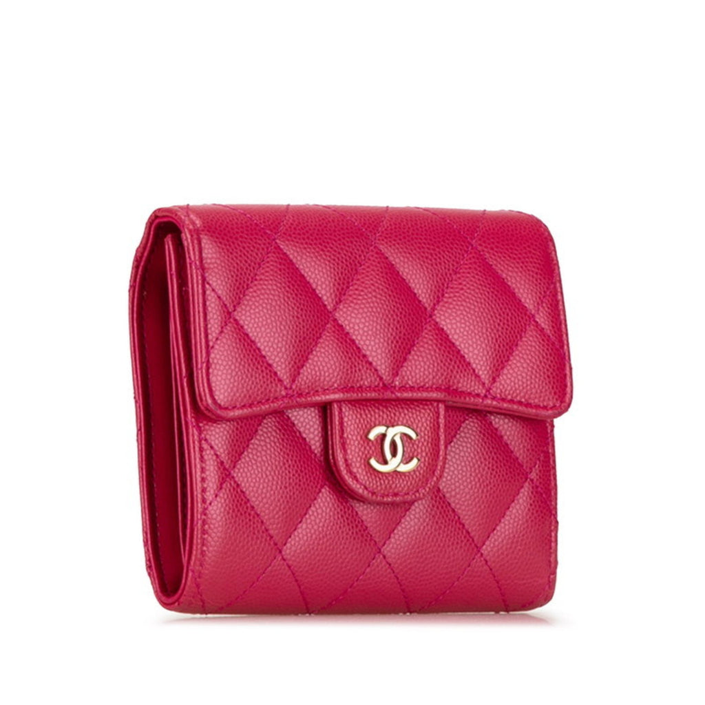 Chanel Pink Grained Calfskin Wallet (Bi-Fold)