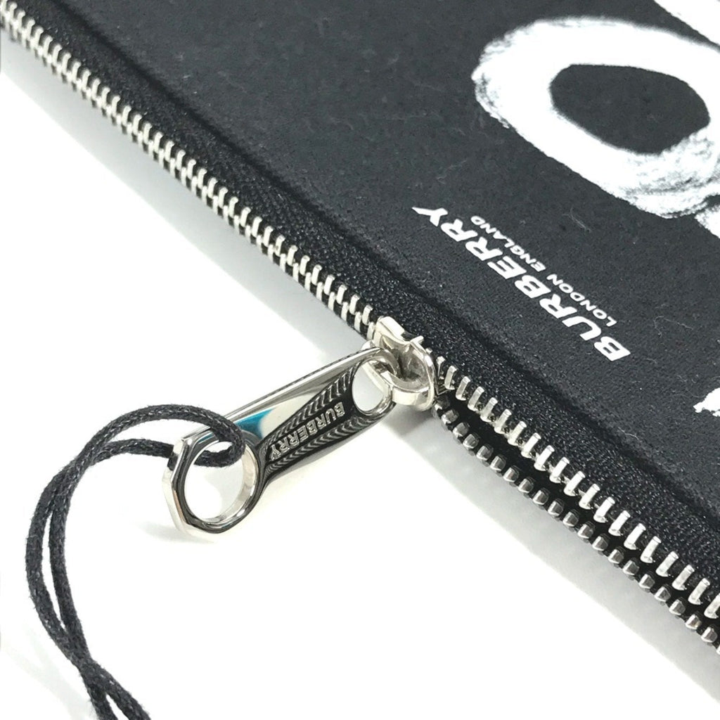 Burberry Black White Canvas Coin Purse/Coin Case