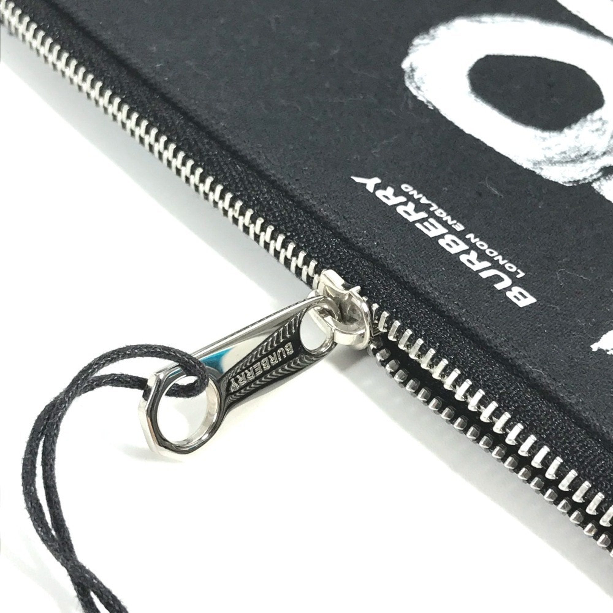 Burberry Black White Canvas Coin Purse/Coin Case