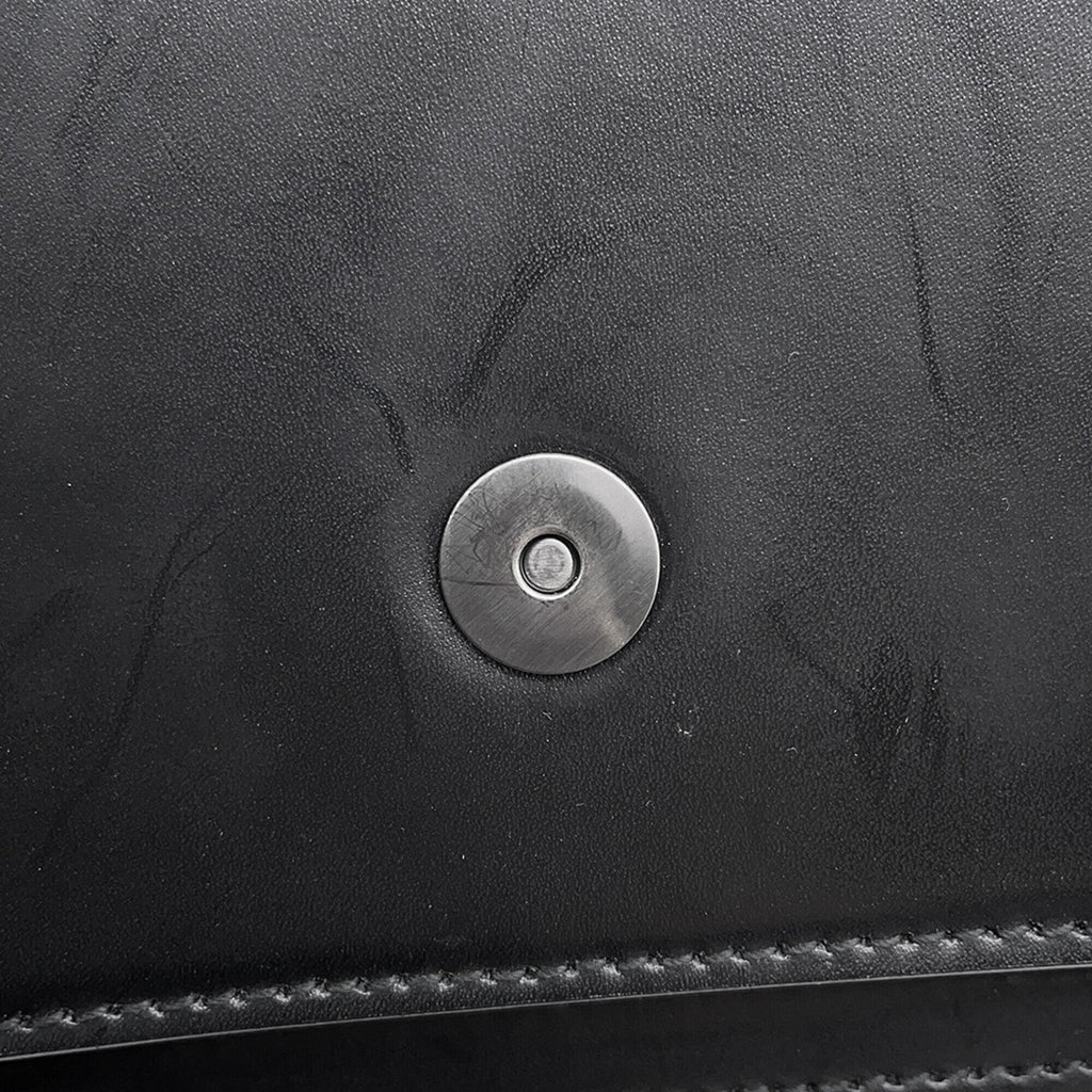 Balenciaga Black Leather Handbag Pouch Shoulder