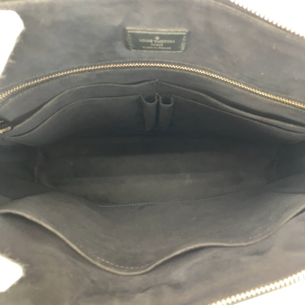 Louis Vuitton Black Blue Pvc Leather Briefcase Shoulder Bag