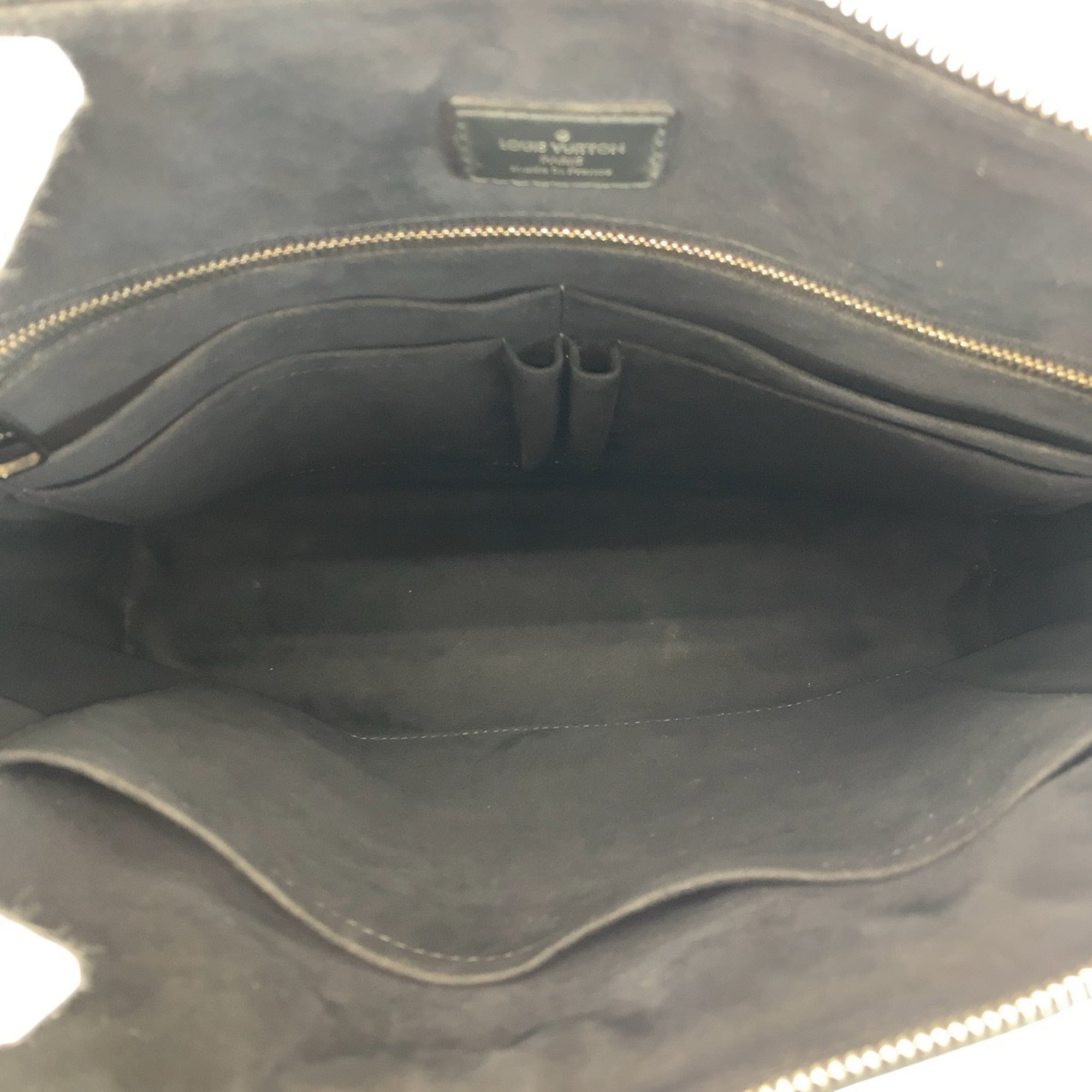 Louis Vuitton Black Blue Pvc Leather Briefcase Shoulder Bag