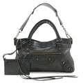 Balenciaga Black Leather Handbag Shoulder