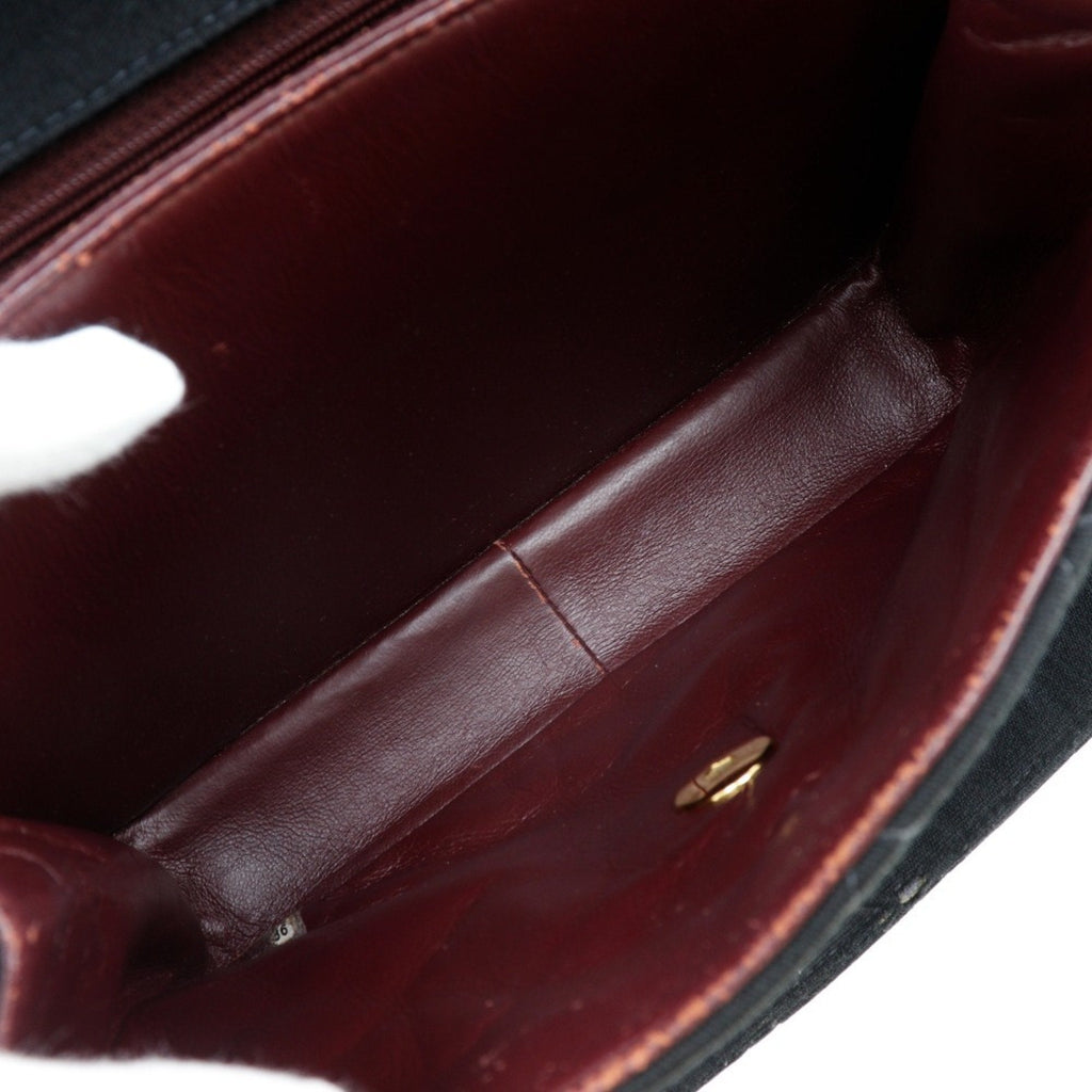 Chanel Black Cotton Shoulder Bag