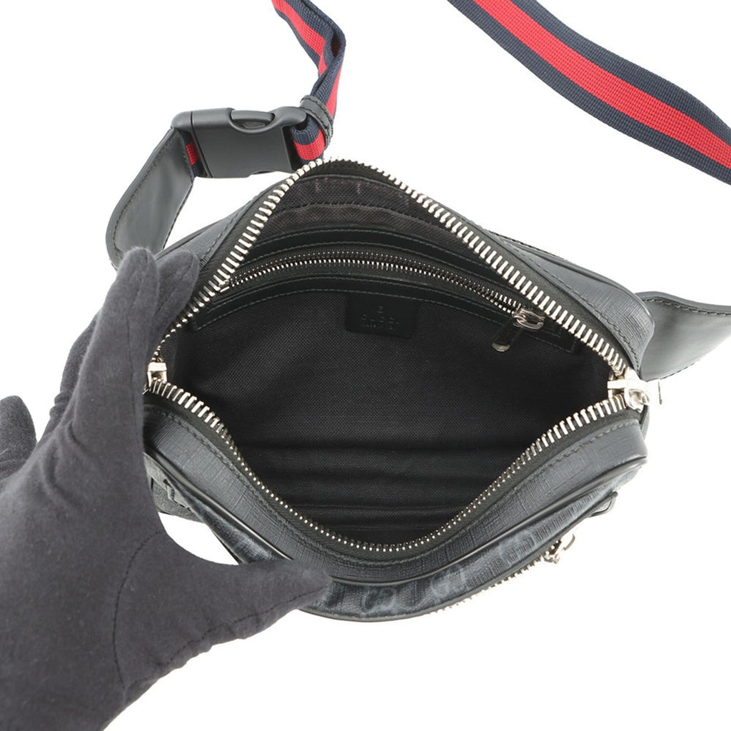 Gucci Black Gg Supreme Leather Handbag Sling Bag (Pre-Owned)