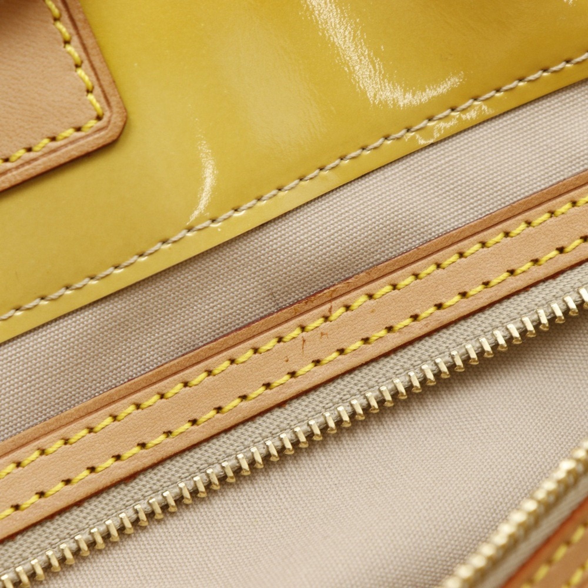 Louis Vuitton Beige Yellow Monogram Vernis Boston Bag Tote Bag