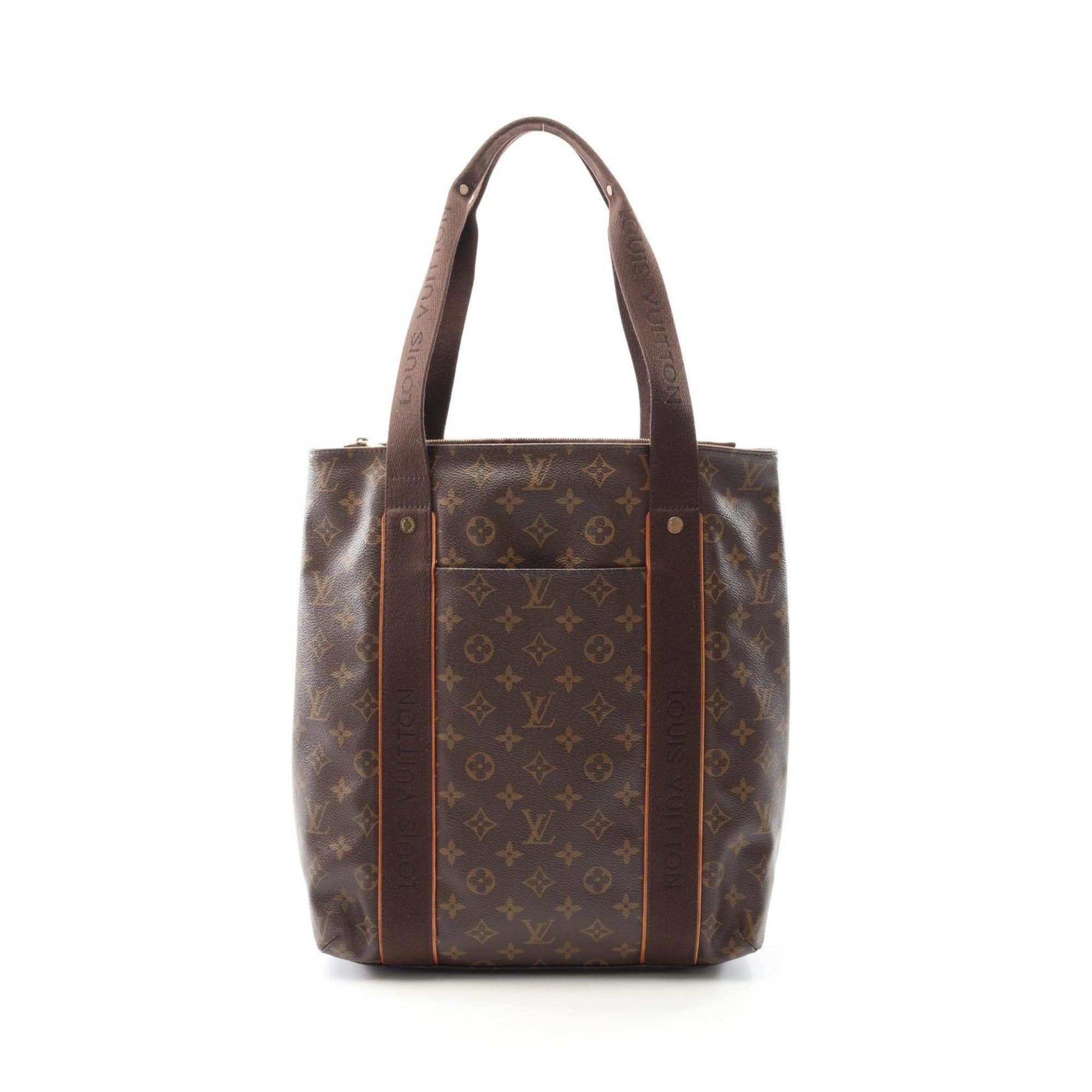 Louis Vuitton Monogram Brown Coated Canvas Leather Tote Bag