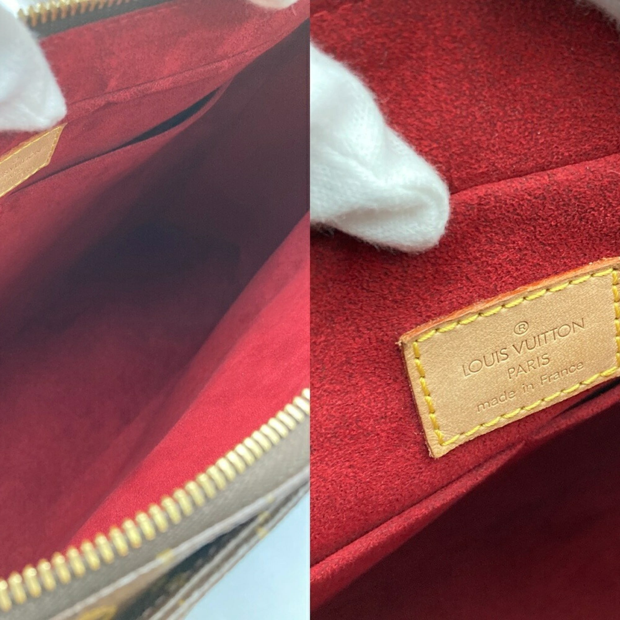 Louis Vuitton Brown Pvc Leather Handbag