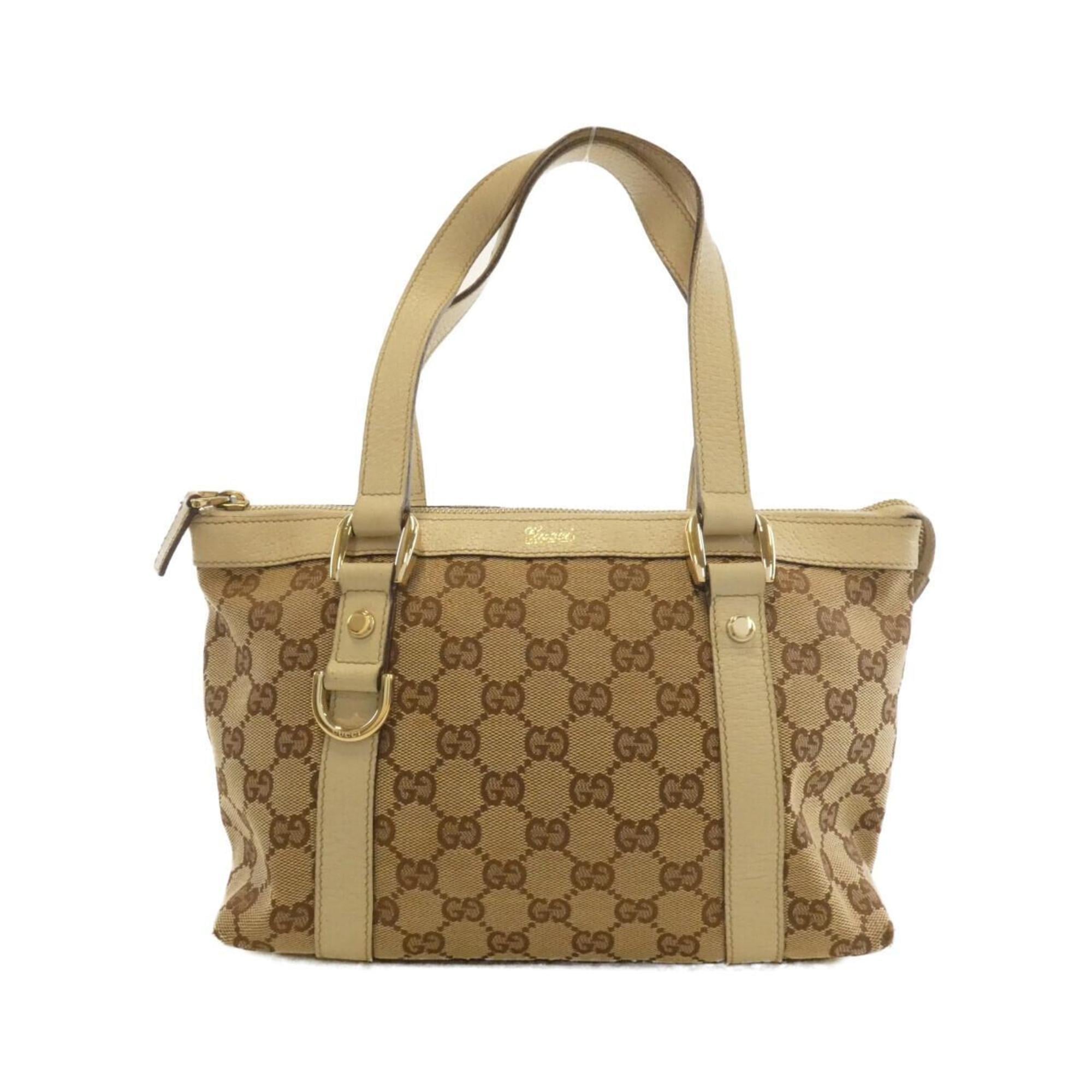 Gucci Gg Canvas Beige Ivory Gg Canvas Handbag (Pre-Owned)