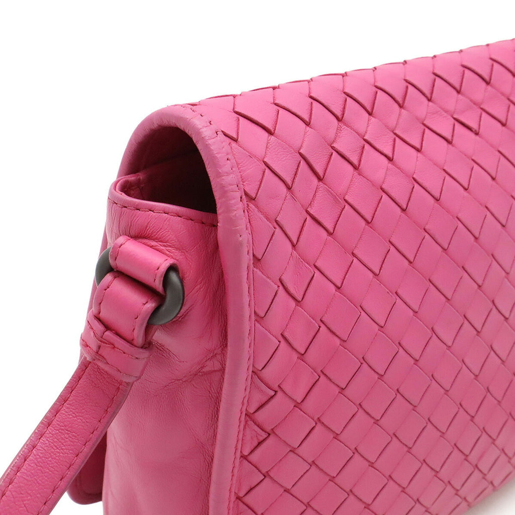 Bottega Veneta Pink Intrecciato Pochette Shoulder Bag