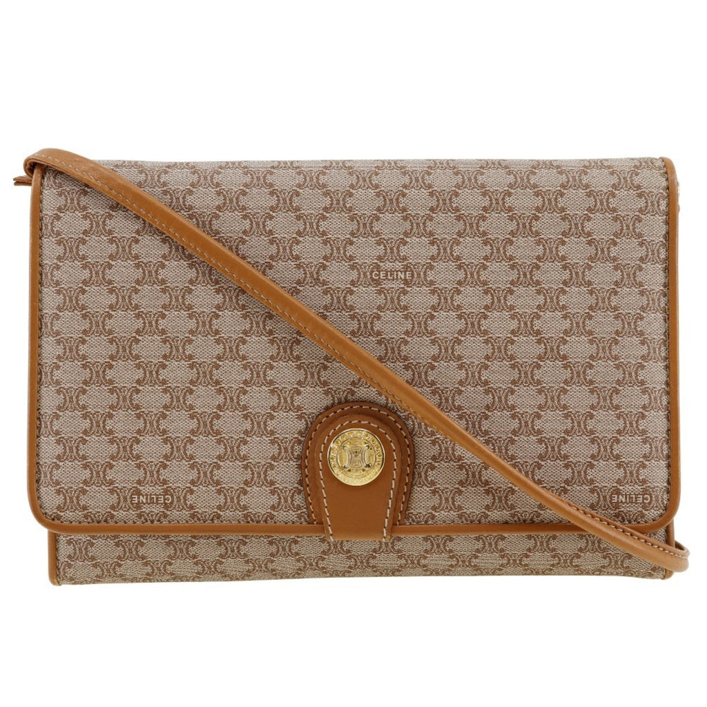 Celine Macadam Beige Pvc Leather Shoulder Bag