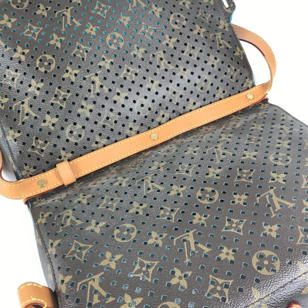 Louis Vuitton Monogram Perfo Blue Brown Monogram Perforated Shoulder Bag