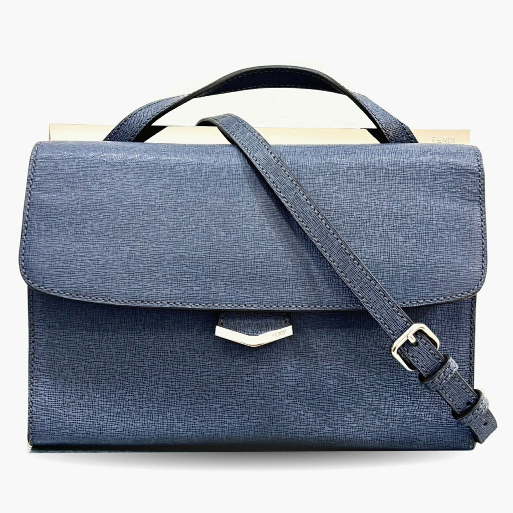 Fendi Navy Leather Handbag Shoulder Bag