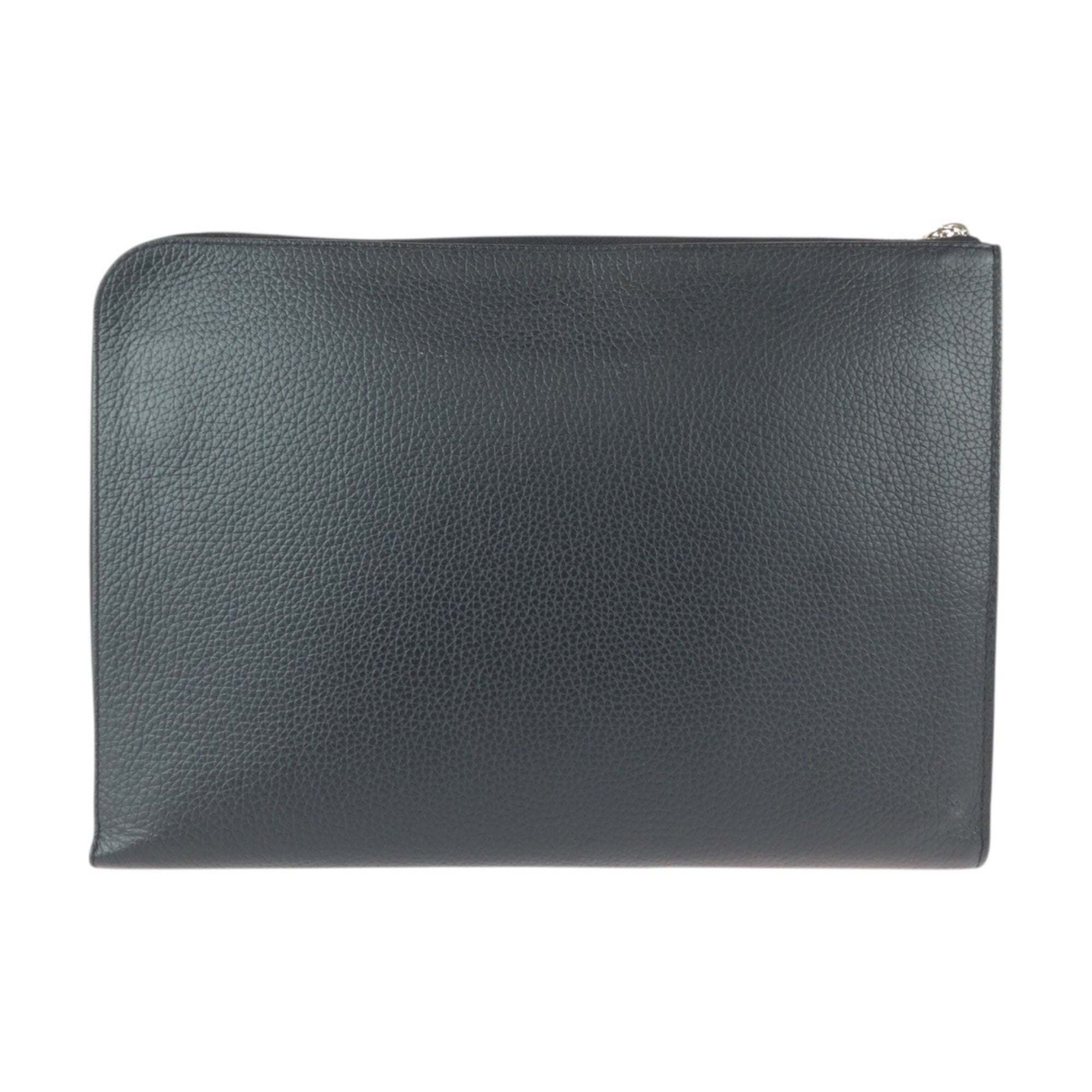 Louis Vuitton Black Noir Leather Clutch Bag Pochette