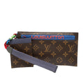 Louis Vuitton Brown Pvc Leather Clutch Bag Pouch