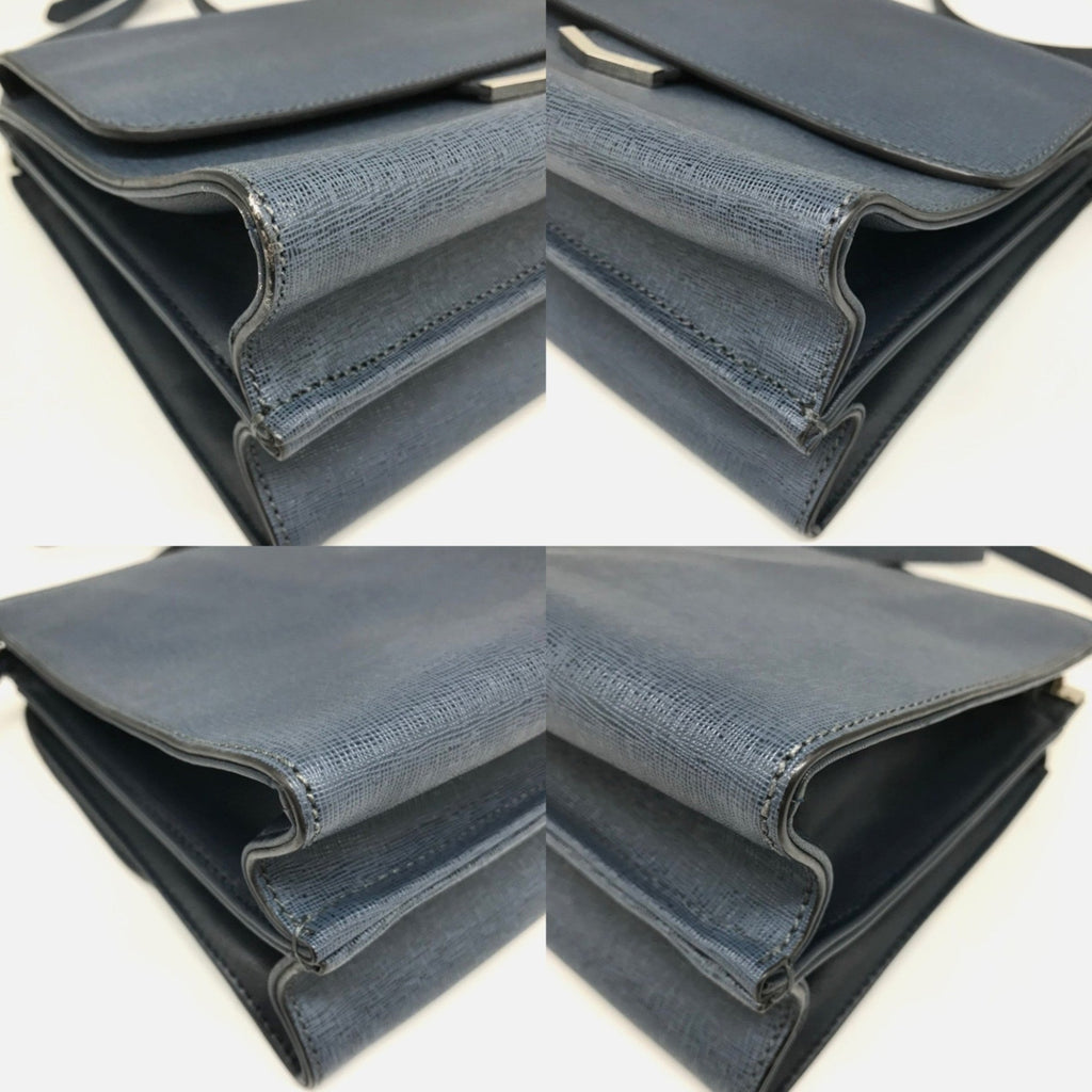 Fendi Navy Leather Handbag Shoulder Bag