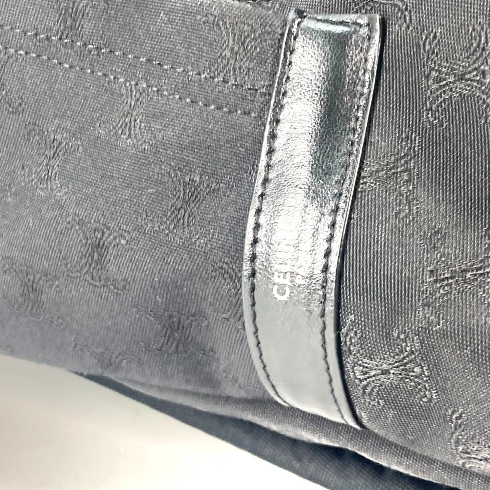 Celine Black Canvas Leather Backpack