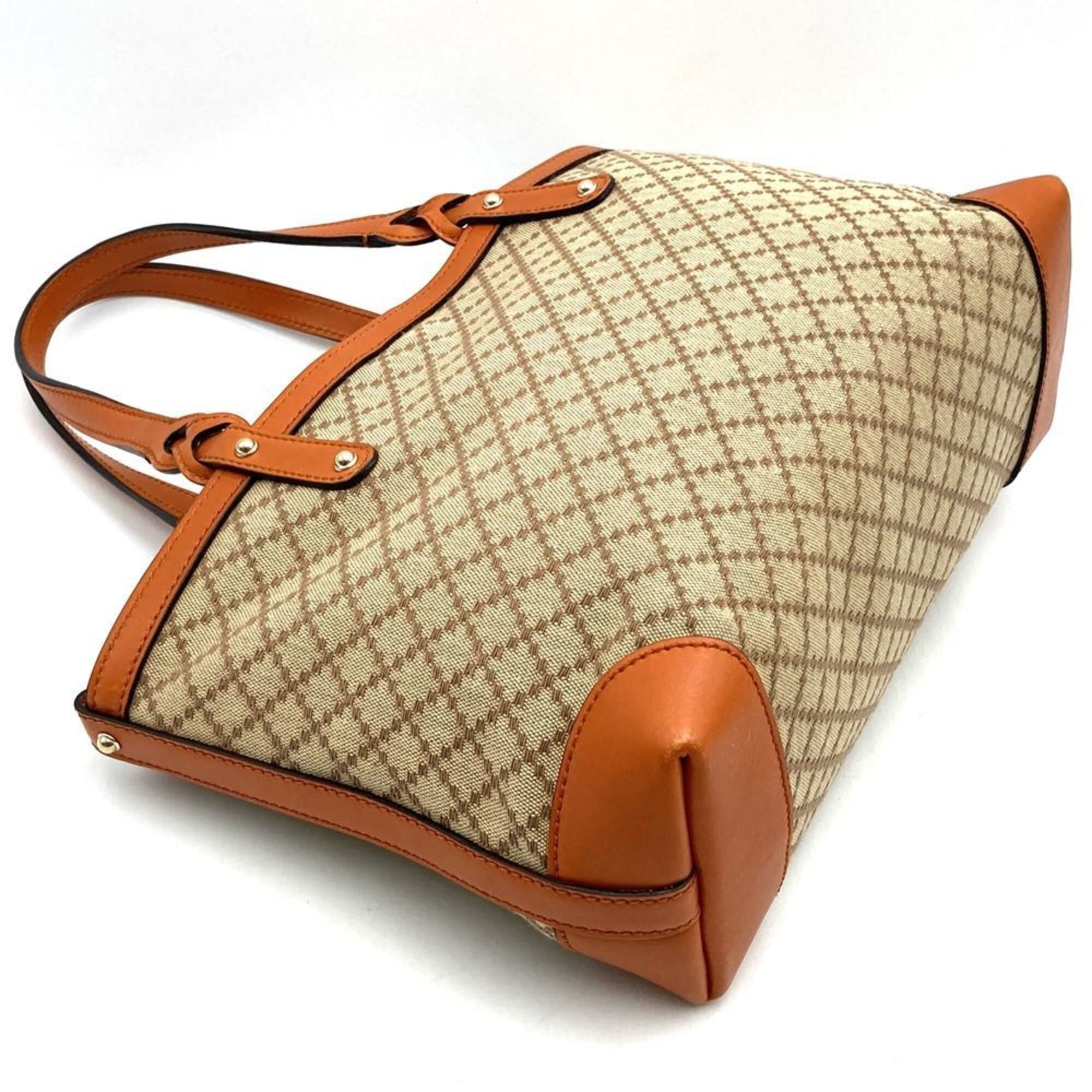 Gucci Brown Canvas Leather Tote Bag (Pre-Owned)