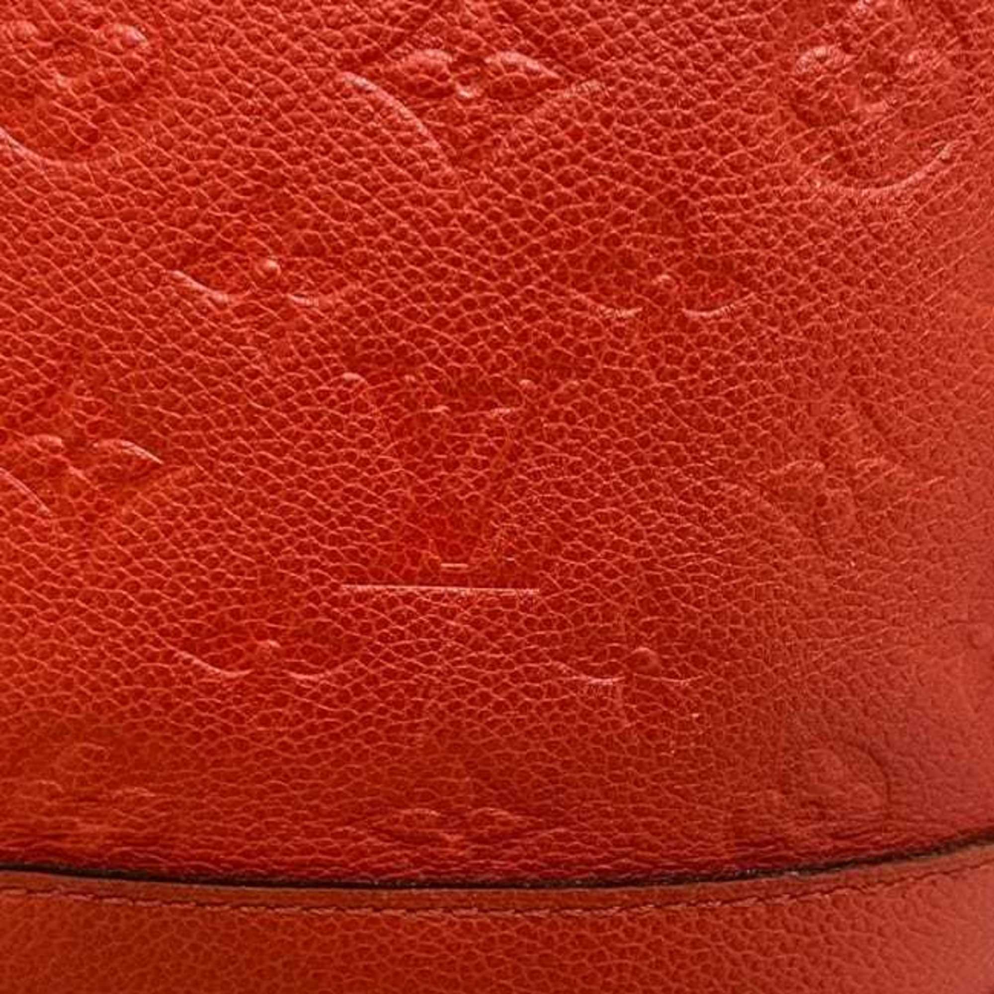 Louis Vuitton Monogram Empreinte Auriane Red Color Leather Tote Bag