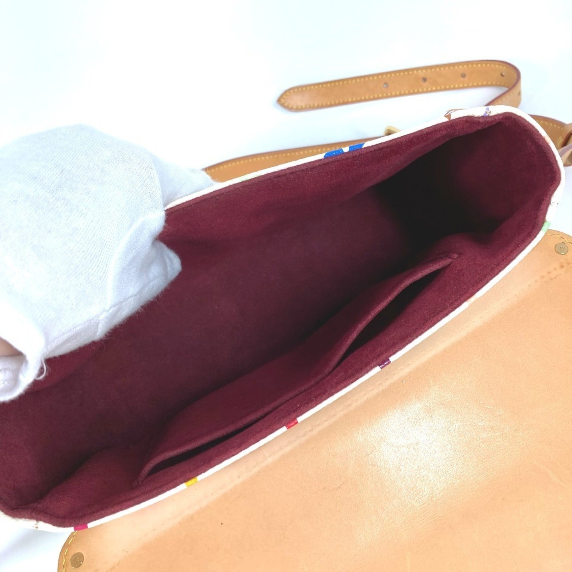 Louis Vuitton Blanc White Monogram Multicolore Pochette Shoulder Bag