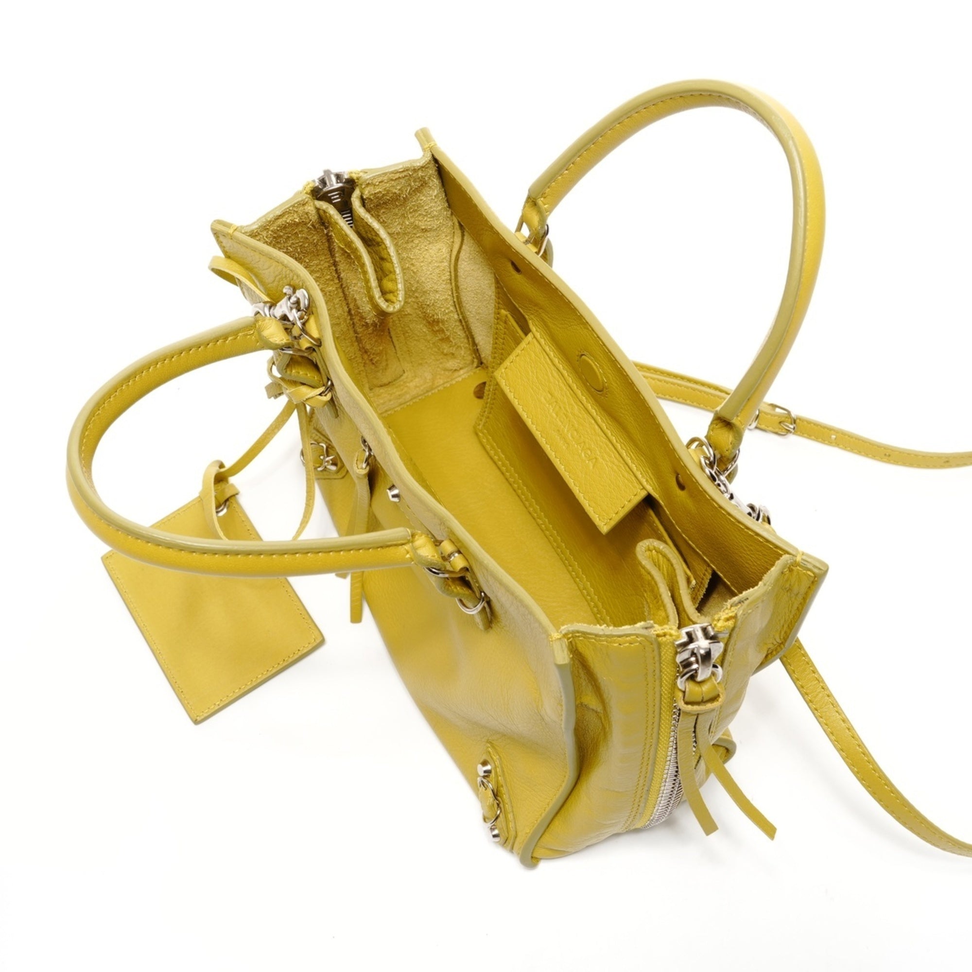 Balenciaga Paper Yellow Leather Shoulder