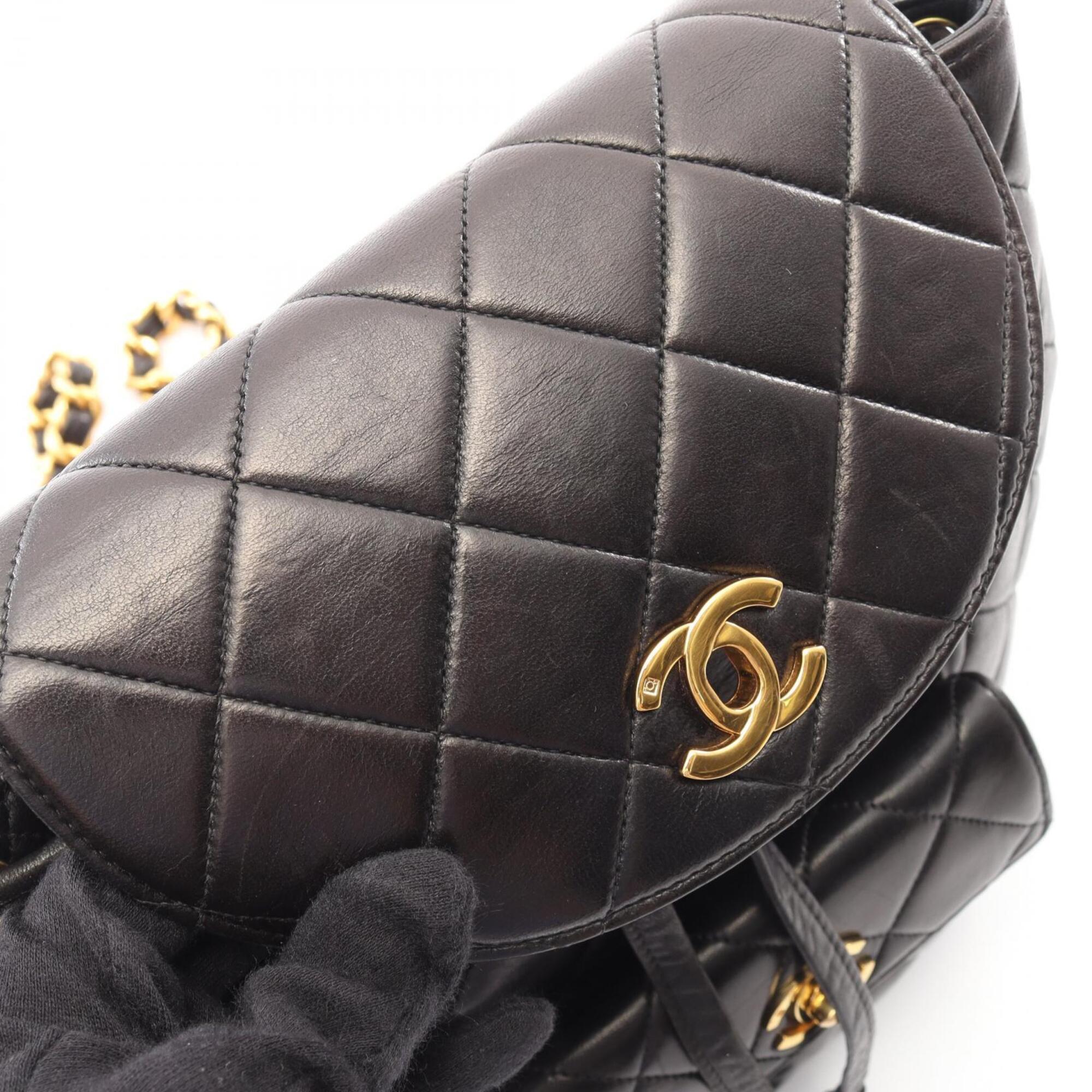 Chanel Black Leather Backpack Handbag