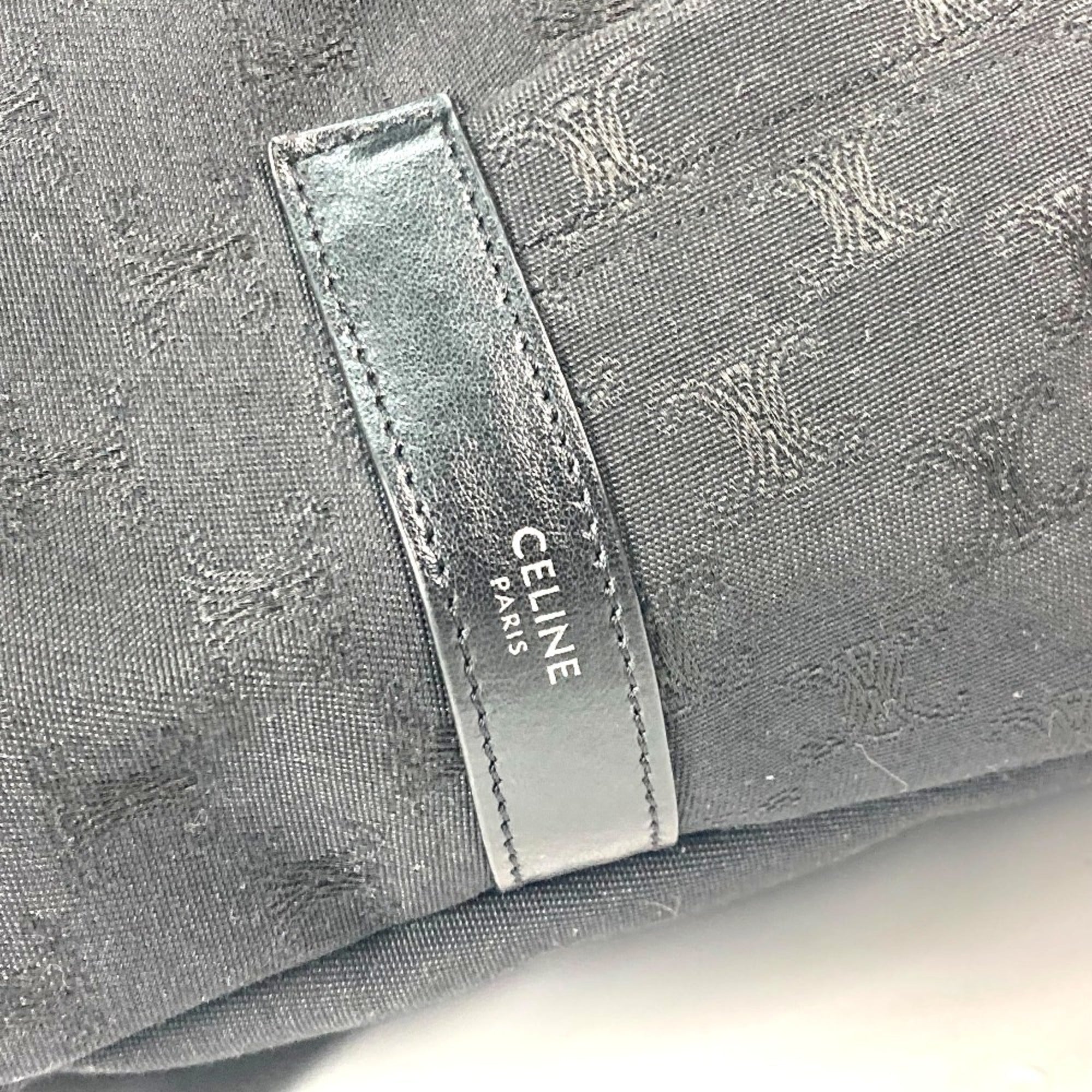 Celine Black Canvas Leather Backpack