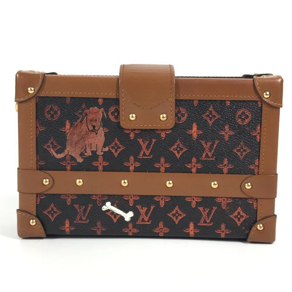 Louis Vuitton Brown Red Color Monogram Canvas Clutch Bag Shoulder Bag