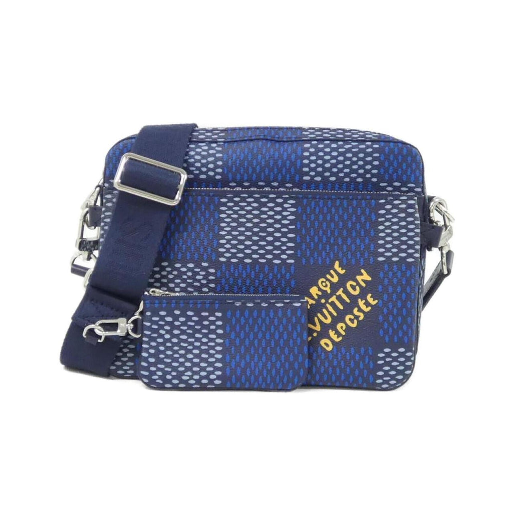 Louis Vuitton Blue Coated Canvas Handbag Pouch