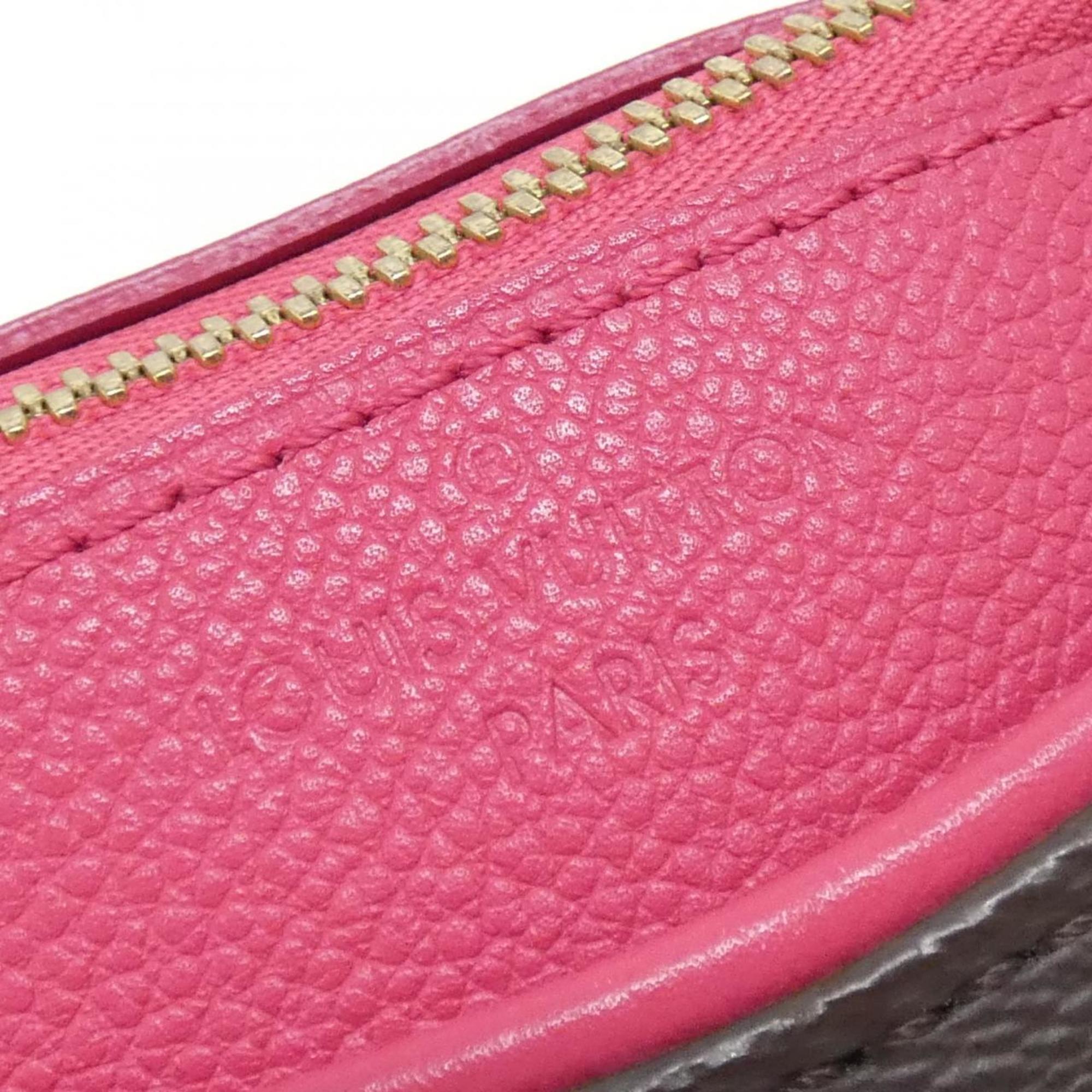 Louis Vuitton Monogram Marron Rose Litchi Coated Canvas Leather Handbag