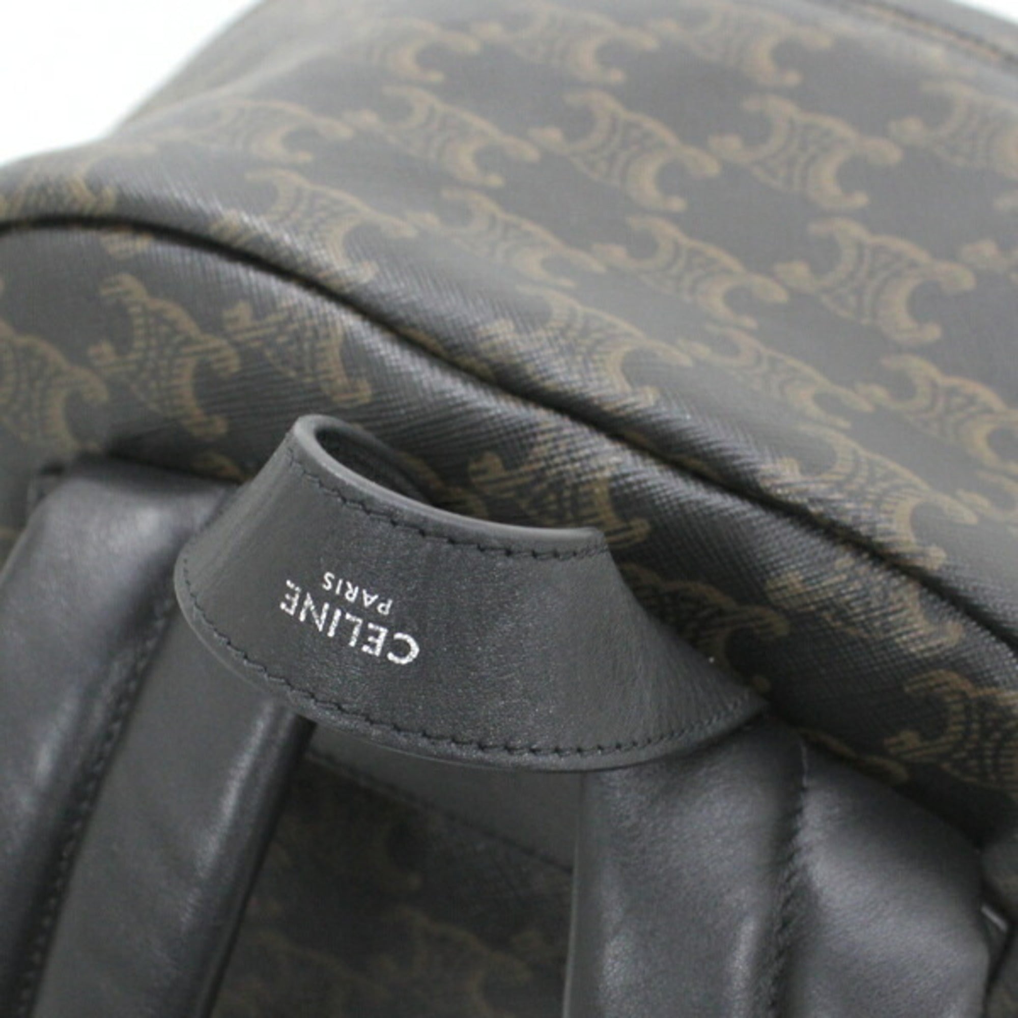 Celine Black Brown Canvas Leather Backpack