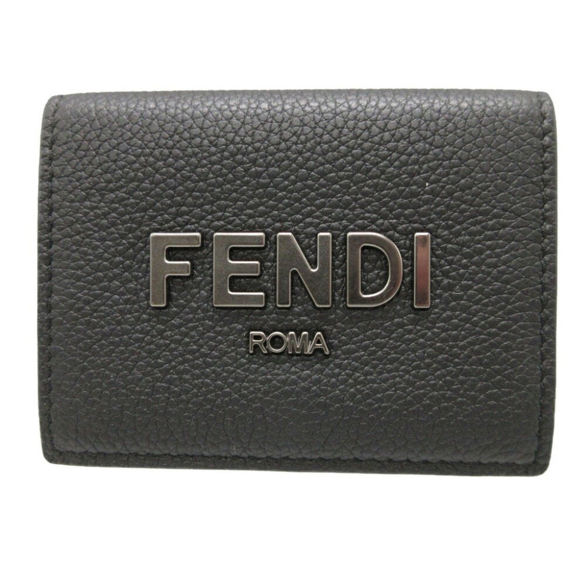 Fendi Black Leather Wallet (Tri-Fold)