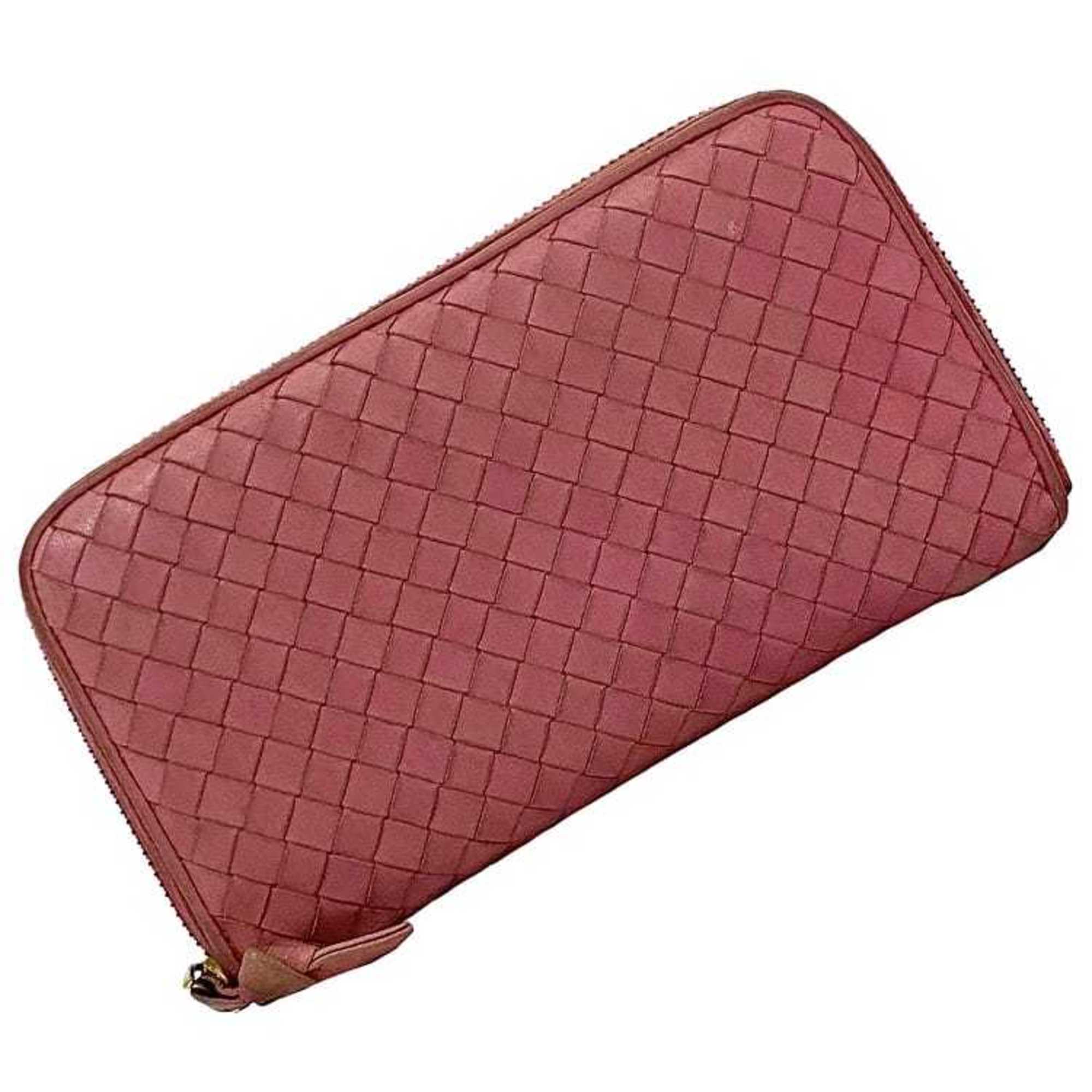 Bottega Veneta Pink Leather Long Wallet (Bi-Fold)