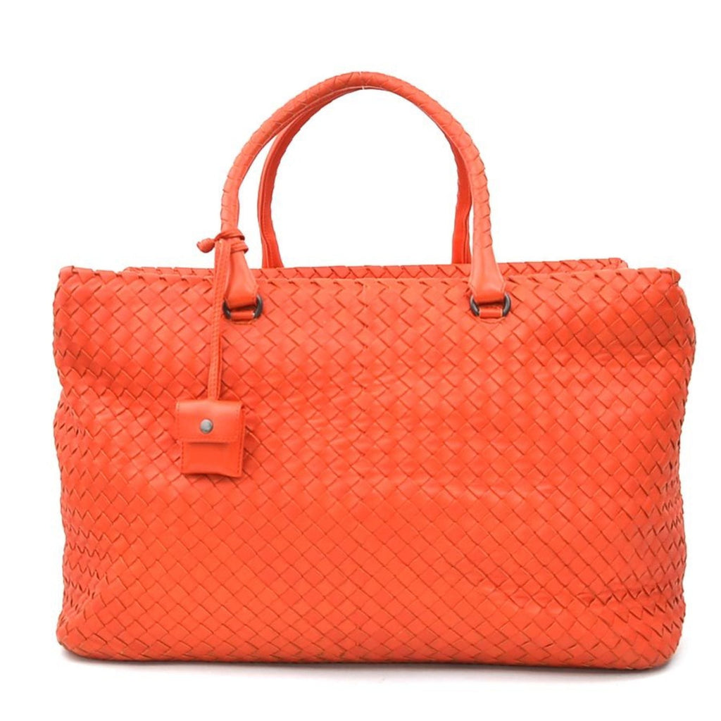 Bottega Veneta Orange Red Leather Handbag