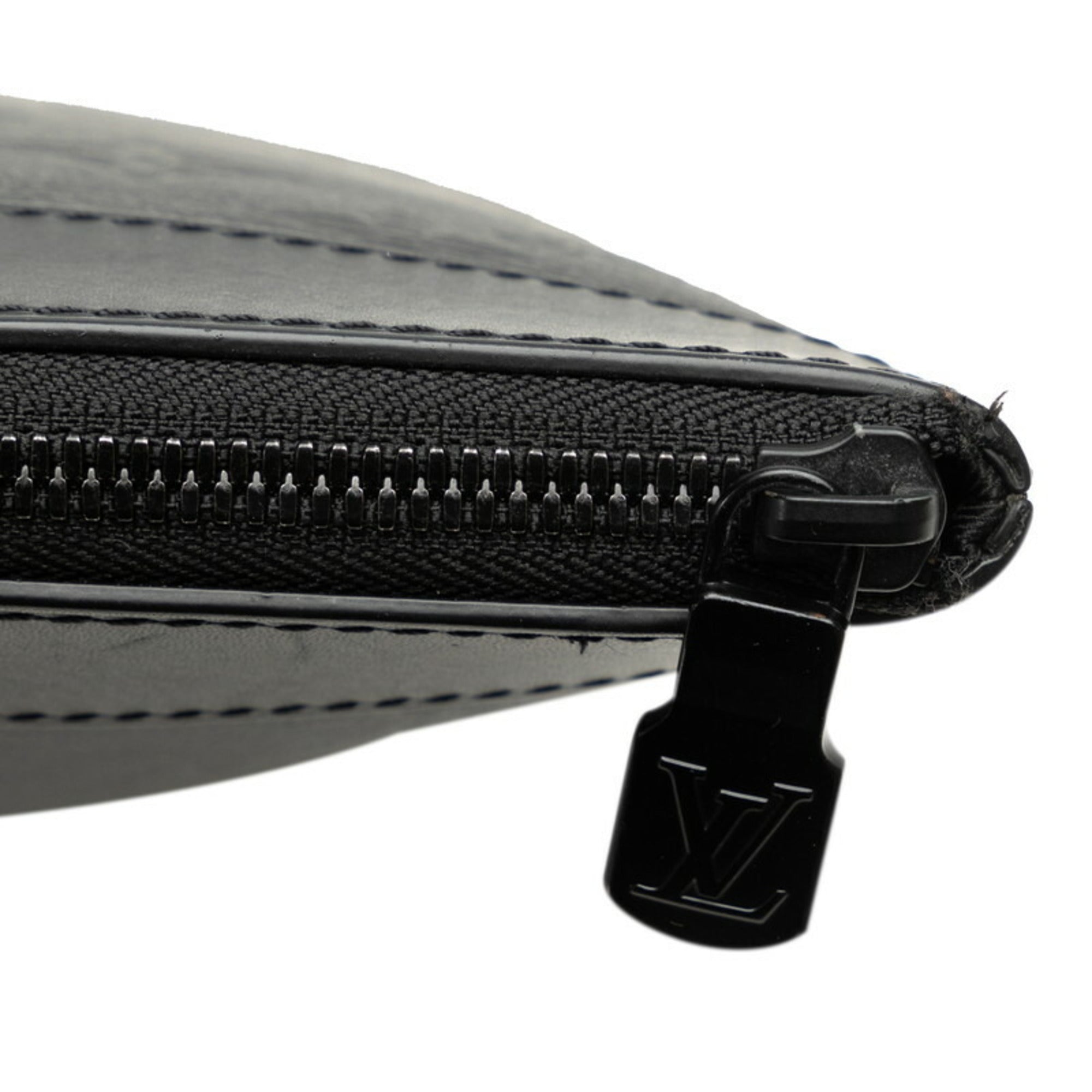 Louis Vuitton Black Leather Clutch Bag Pochette