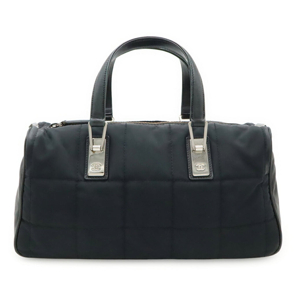 Chanel Black Nylon Leather Handbag