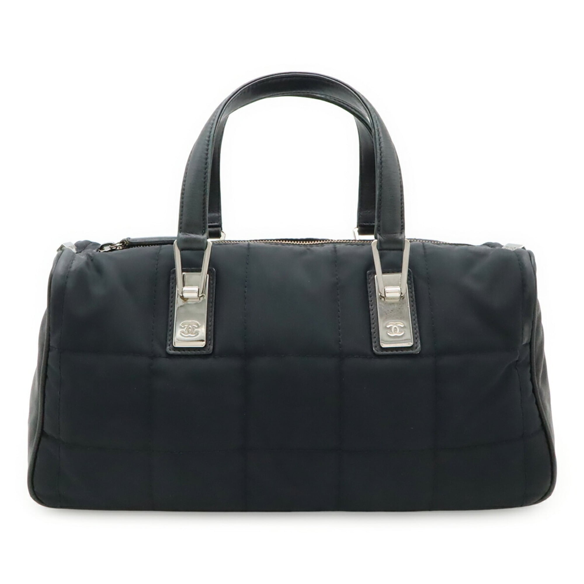 Chanel Black Nylon Leather Handbag