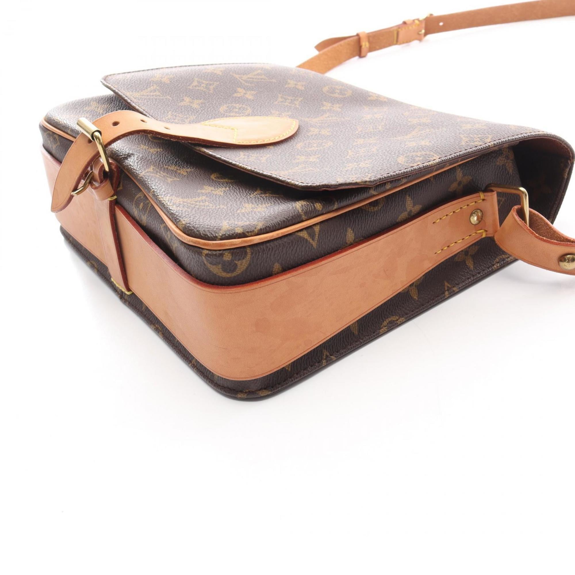 Louis Vuitton Brown Coated Canvas Leather Shoulder Bag