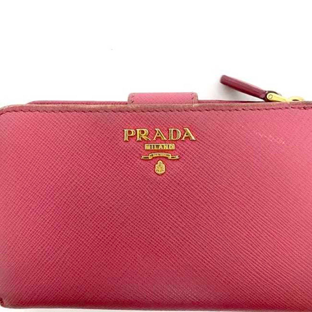 Prada Pink Saffiano Metal Wallet (Bi-Fold)